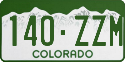 CO license plate 140ZZM