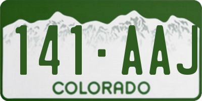 CO license plate 141AAJ