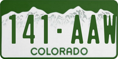 CO license plate 141AAW