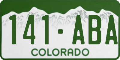 CO license plate 141ABA