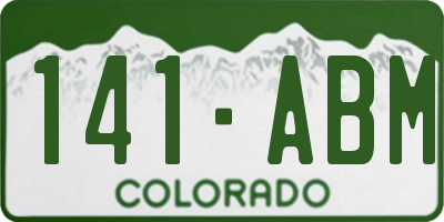 CO license plate 141ABM