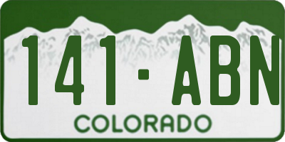 CO license plate 141ABN