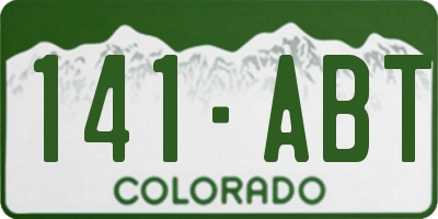 CO license plate 141ABT