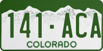 CO license plate 141ACA