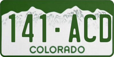 CO license plate 141ACD