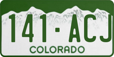CO license plate 141ACJ