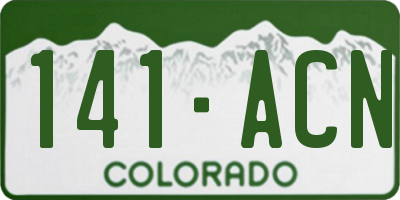 CO license plate 141ACN