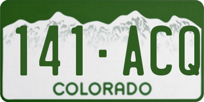 CO license plate 141ACQ