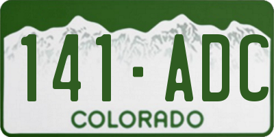 CO license plate 141ADC