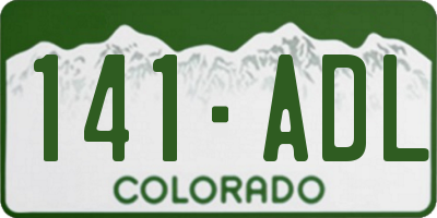 CO license plate 141ADL