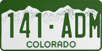 CO license plate 141ADM