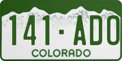 CO license plate 141ADO