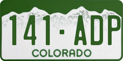 CO license plate 141ADP