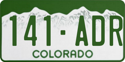 CO license plate 141ADR