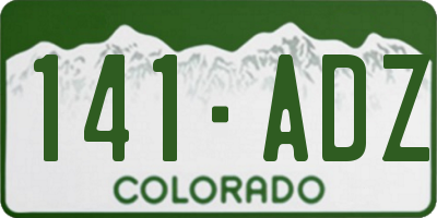 CO license plate 141ADZ