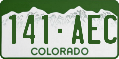 CO license plate 141AEC