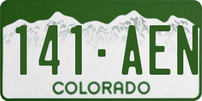 CO license plate 141AEN