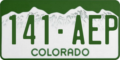 CO license plate 141AEP