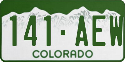 CO license plate 141AEW