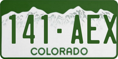 CO license plate 141AEX