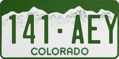 CO license plate 141AEY