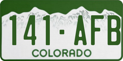 CO license plate 141AFB