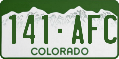 CO license plate 141AFC