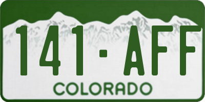 CO license plate 141AFF