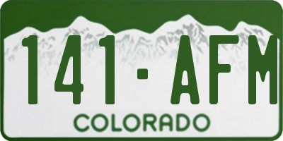 CO license plate 141AFM