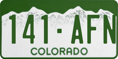 CO license plate 141AFN