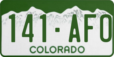 CO license plate 141AFO