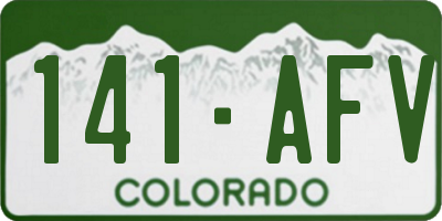 CO license plate 141AFV