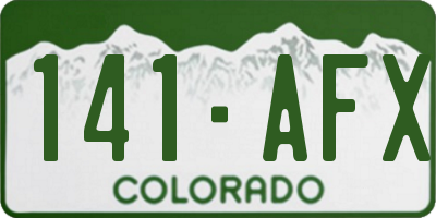 CO license plate 141AFX
