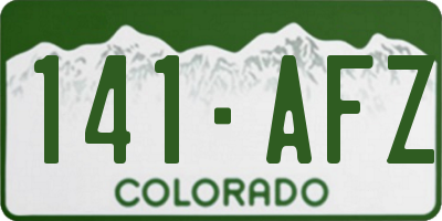 CO license plate 141AFZ