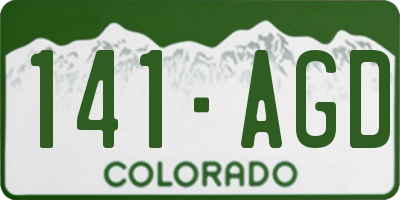 CO license plate 141AGD