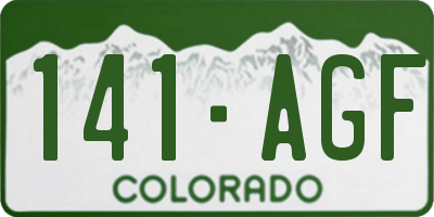 CO license plate 141AGF