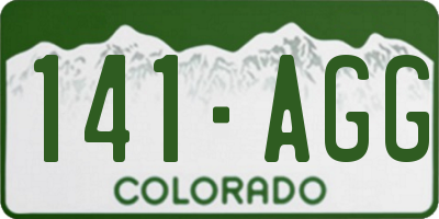 CO license plate 141AGG