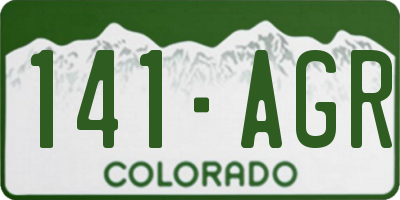 CO license plate 141AGR