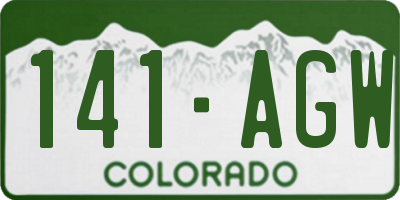 CO license plate 141AGW