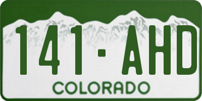 CO license plate 141AHD