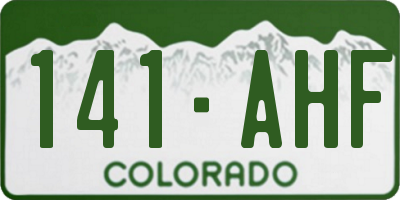 CO license plate 141AHF