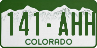 CO license plate 141AHH