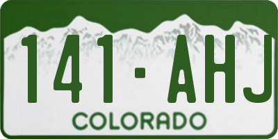 CO license plate 141AHJ