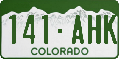 CO license plate 141AHK