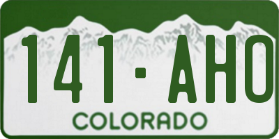CO license plate 141AHO