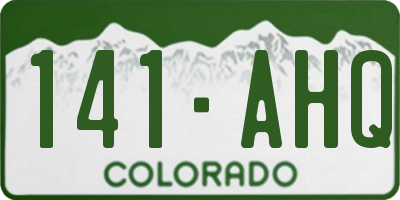 CO license plate 141AHQ