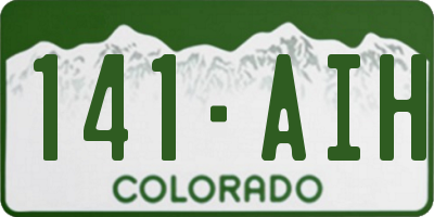 CO license plate 141AIH