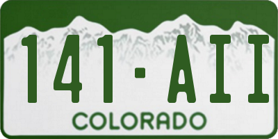 CO license plate 141AII