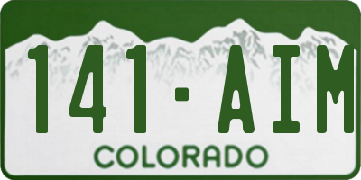CO license plate 141AIM