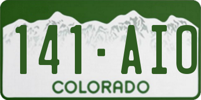 CO license plate 141AIO